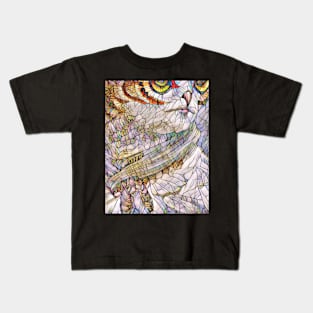 A Cat and An Owl Mosaic Mash-Up Kids T-Shirt